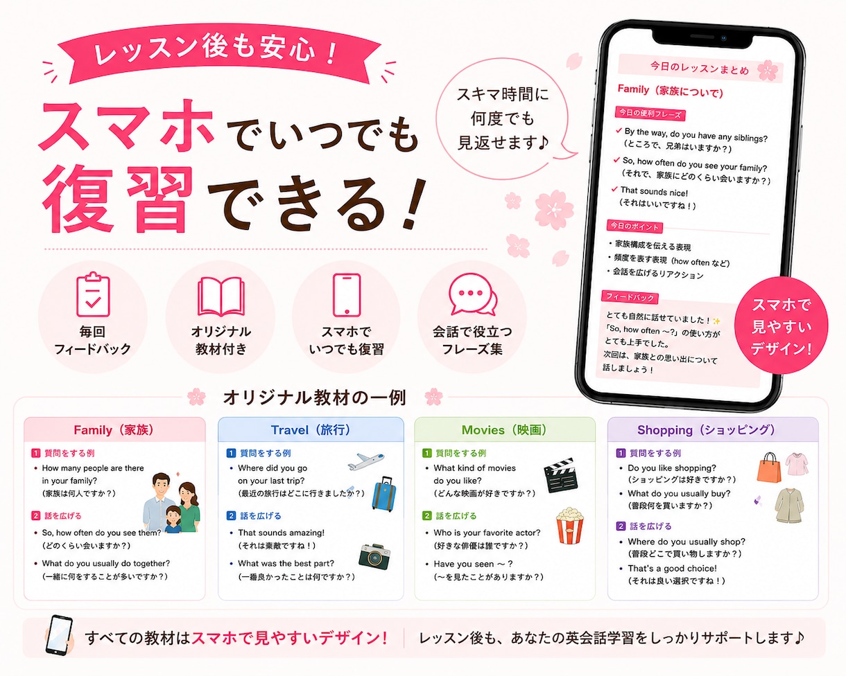 英語が出てこない方へ♡初心者専門の英会話します 文法より伝える力！楽しく話せる英会話 イメージ2