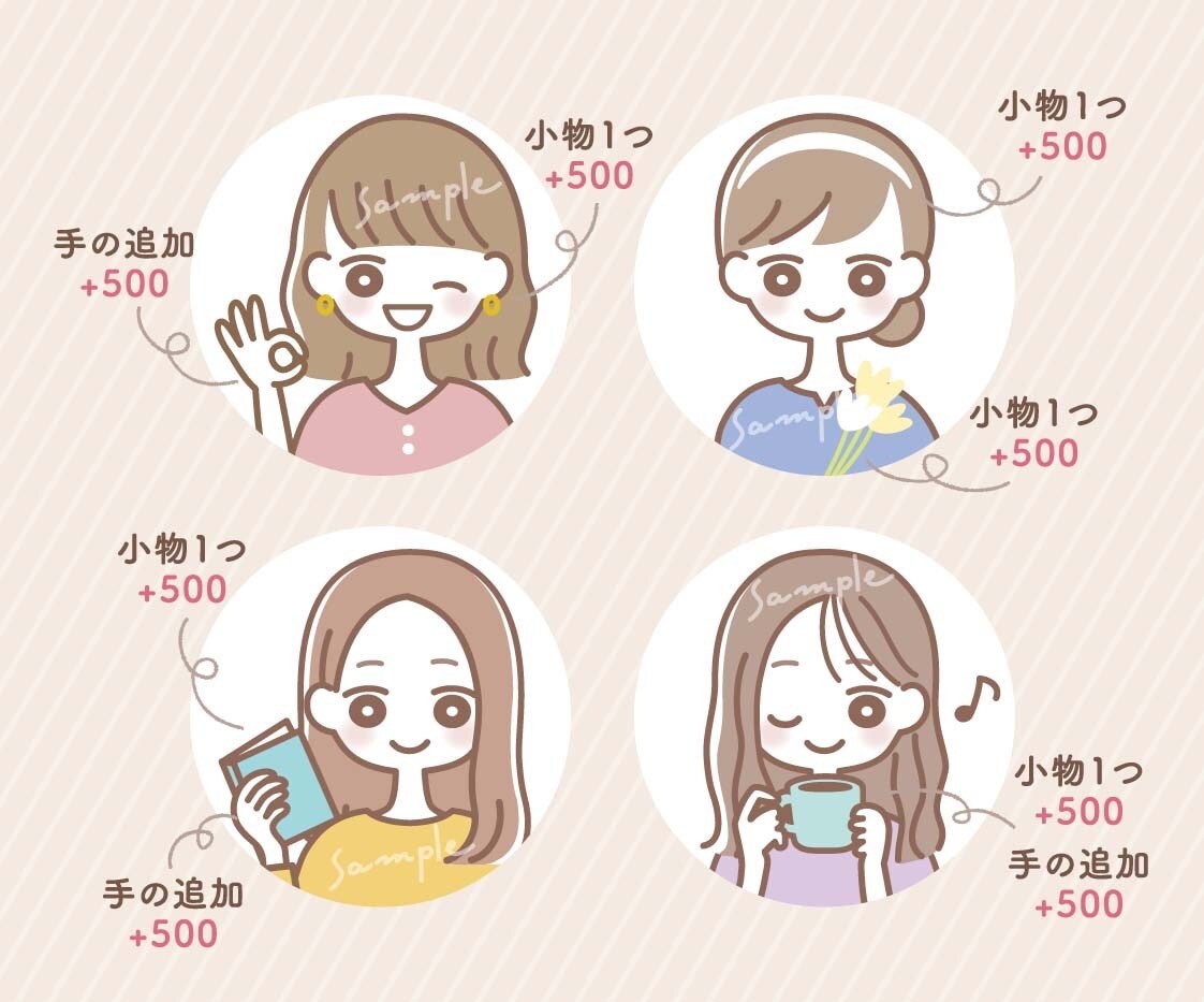 ゆるくてかわいいアイコン表情違い5点セット描きます 商用可◎ブログやSNSに!親しみやすいアイコンで印象アップ♪ イメージ9