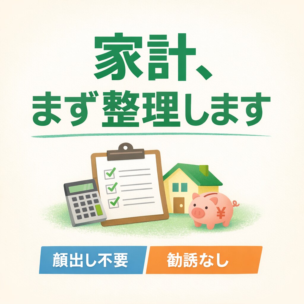 家計とお金の流れを分かりやすく整理します 数字が苦手でも大丈夫。今の状況を“見える化”します！ イメージ1