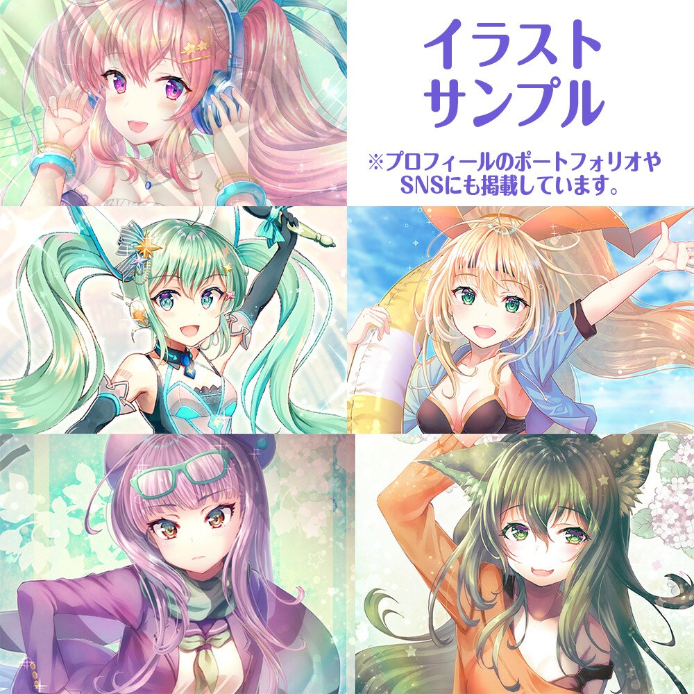 キラキラ萌え系美少女の抱き枕カバーイラスト描きます お好みのキャラクターで抱き枕カバーイラストを描きます イメージ3
