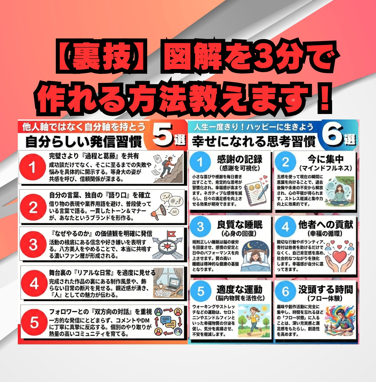SNSで使えるCanva図解テンプレート販売します 【最大96種類】プロ図解が3分で作成できる方法も同時に解説！ イメージ7