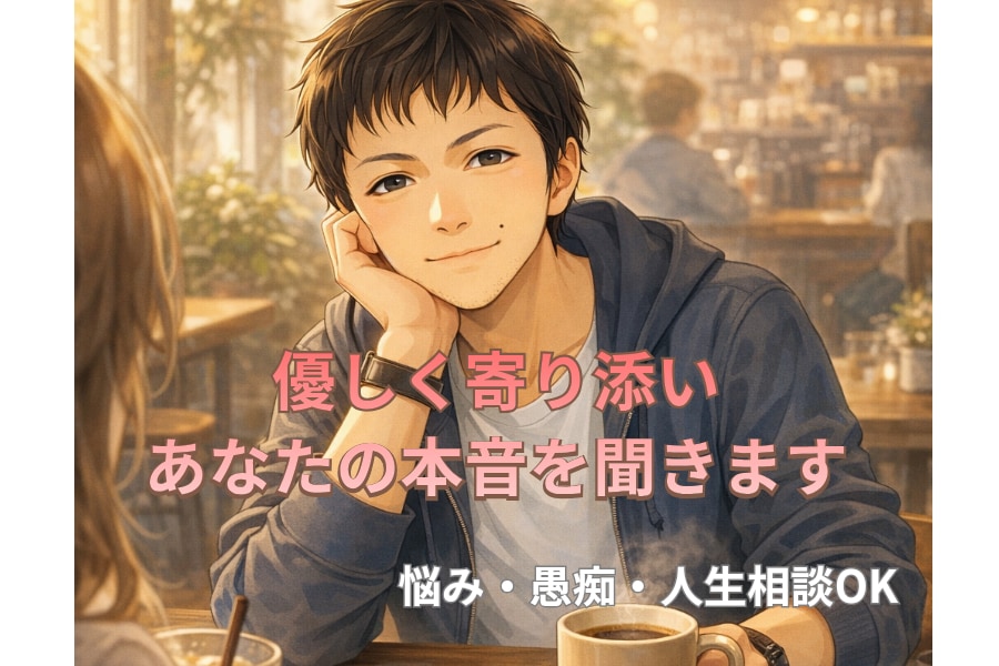 どんな話でも大丈夫。悩み・愚痴・夢、聞きます あなたの本音を優しく聞きます。ここで安心して話してください イメージ1