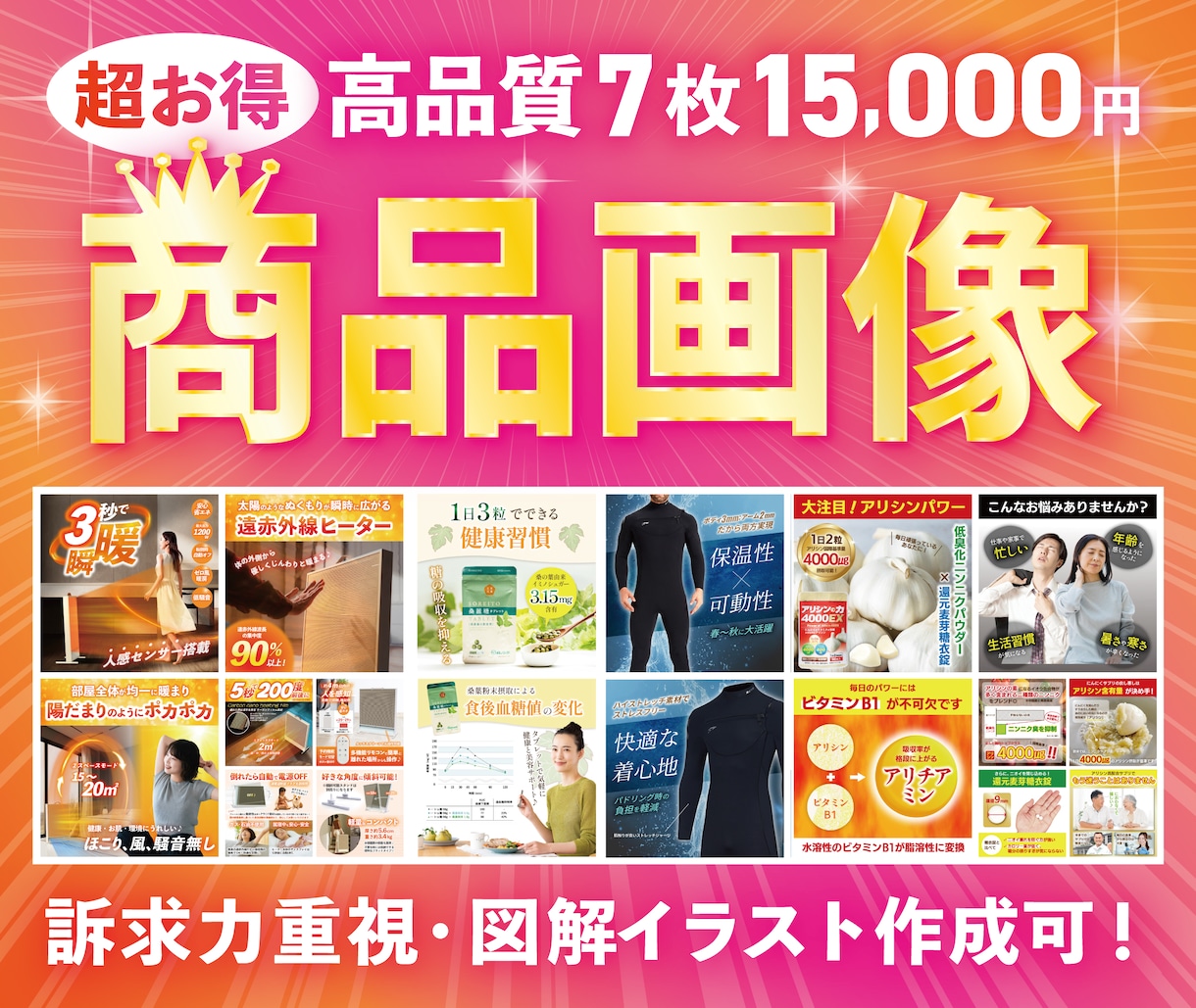 訴求力重視！高品質商品画像を迅速＆特価で作ります アピールポイントが良く伝わり、よし買おう！と思わせるデザイン イメージ1