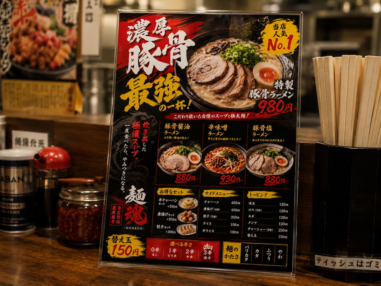 格安！！オシャレで目を引くメニュー表を制作します 美大で学んだデザイン力×短時間で高品質に制作 イメージ9