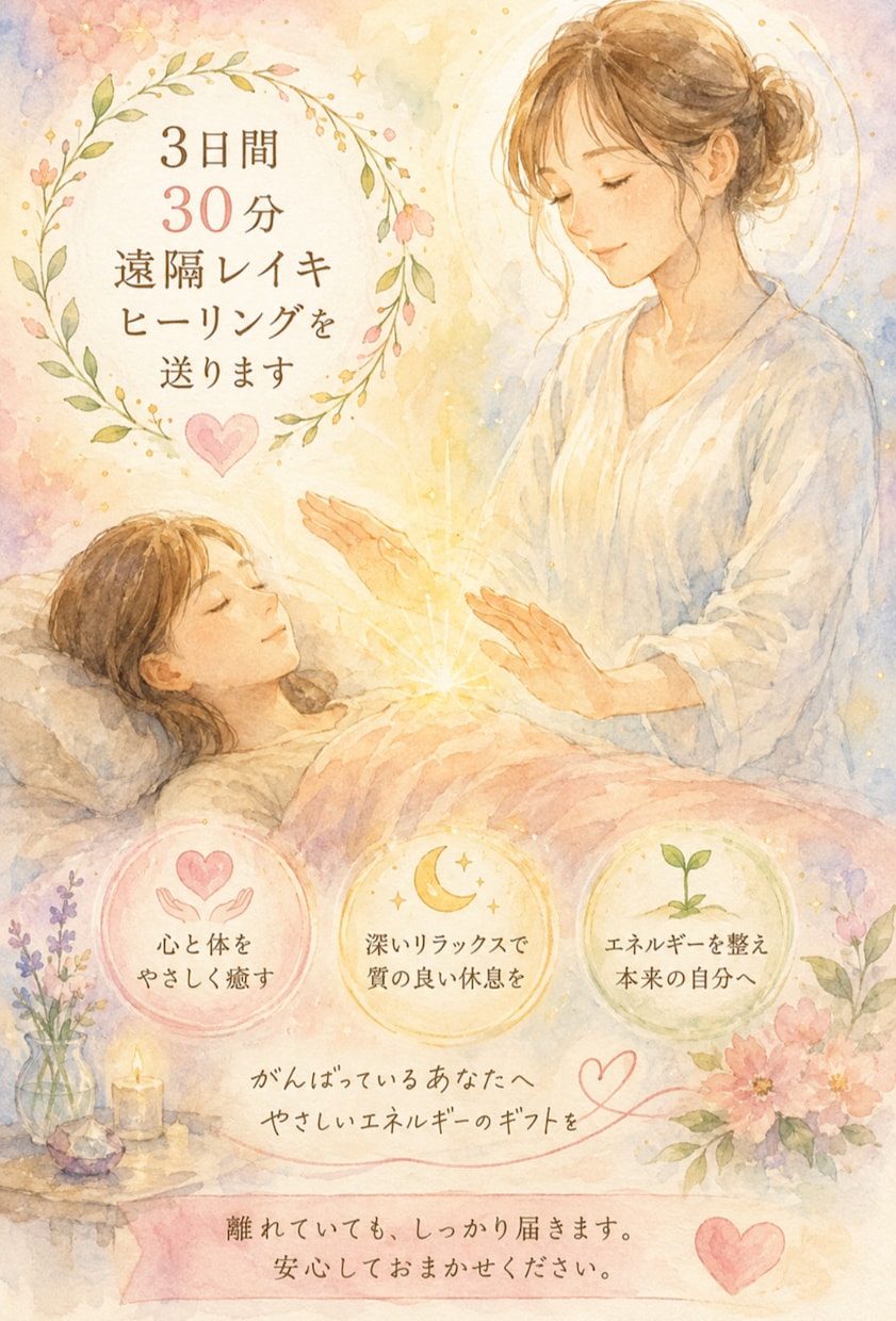 10月限定☆2日間遠隔レイキヒーリングお届けします 忙しい日々から離れて一息つきたいあなたへ。2日連続/30分 イメージ1
