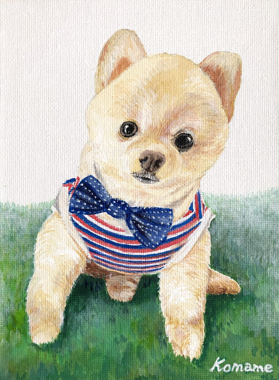 家族であるペットの一瞬の可愛さを似顔絵に描いてます アクリル絵の具でキャンバスボードにリアルに温かく描いてます イメージ5