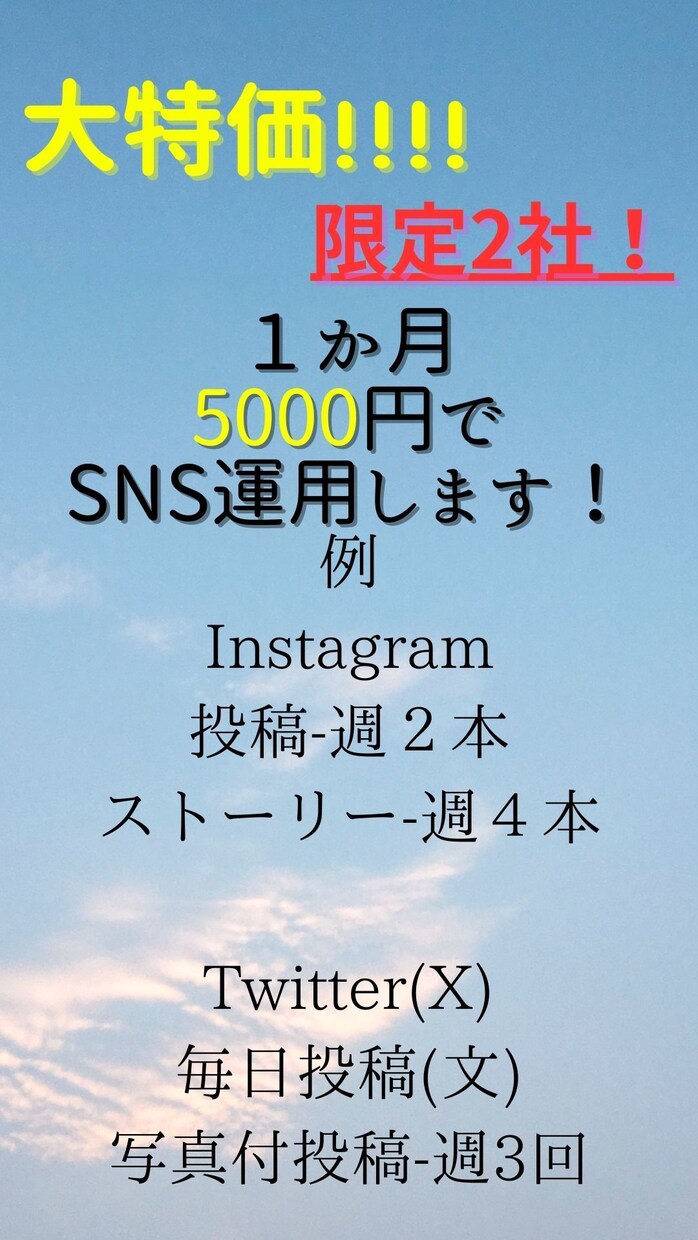 SNS運用します SNS運用に手が回らない方のお手伝いします！ イメージ1