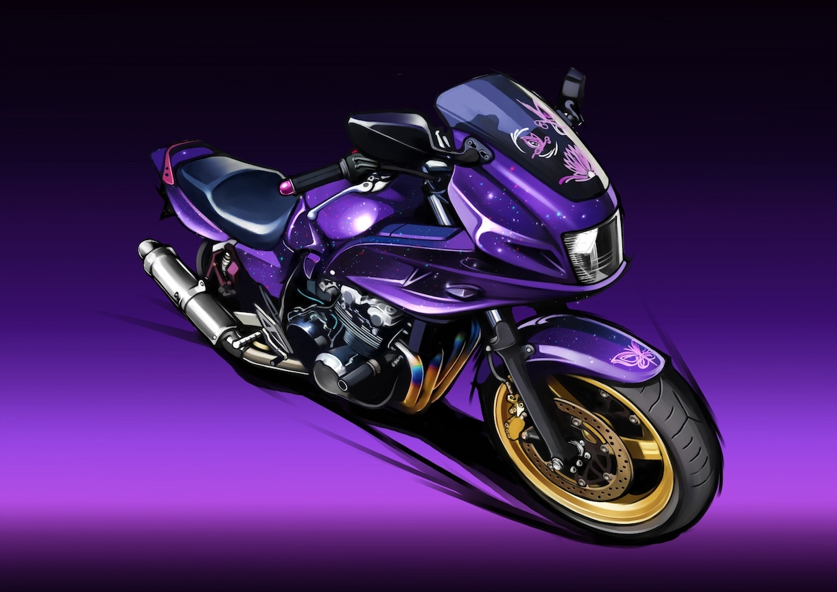 車・バイクのイラスト描きます バイク好きな方のプレゼントなどに！ イメージ5