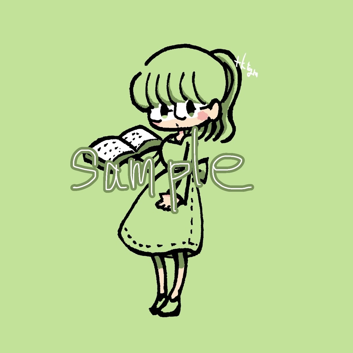 女の子のミニキャラアイコンを作成します あなたのアイコンをひと目見てかわいいと思う絵柄に！ イメージ6