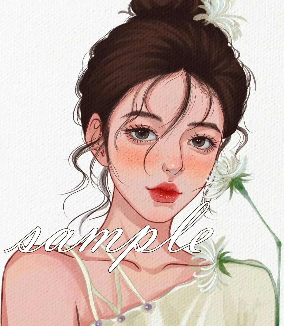 綺麗な夢絵/SNSアイコン/似顔絵を描きます ２種類違う雰囲気のタッチがあります！お好みのイメージを！ イメージ6