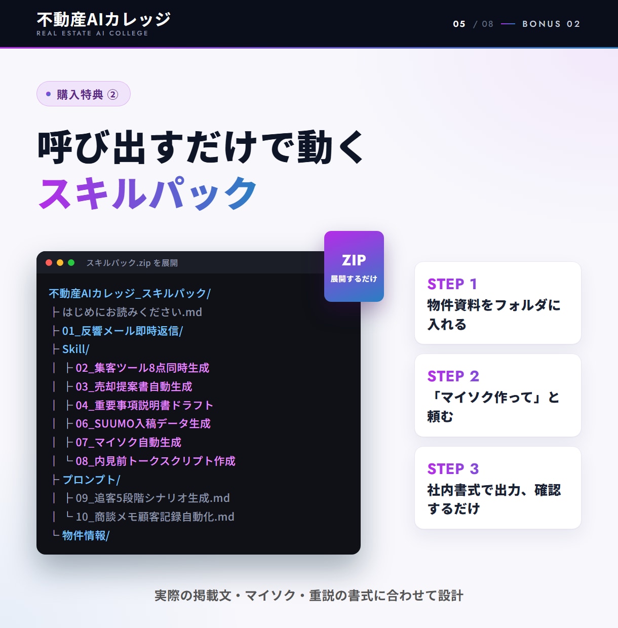 不動産仲介×ClaudeCodeを30分で始めます 【購入特典】10業務の自動化ガイドとスキルパックをプレゼント イメージ5