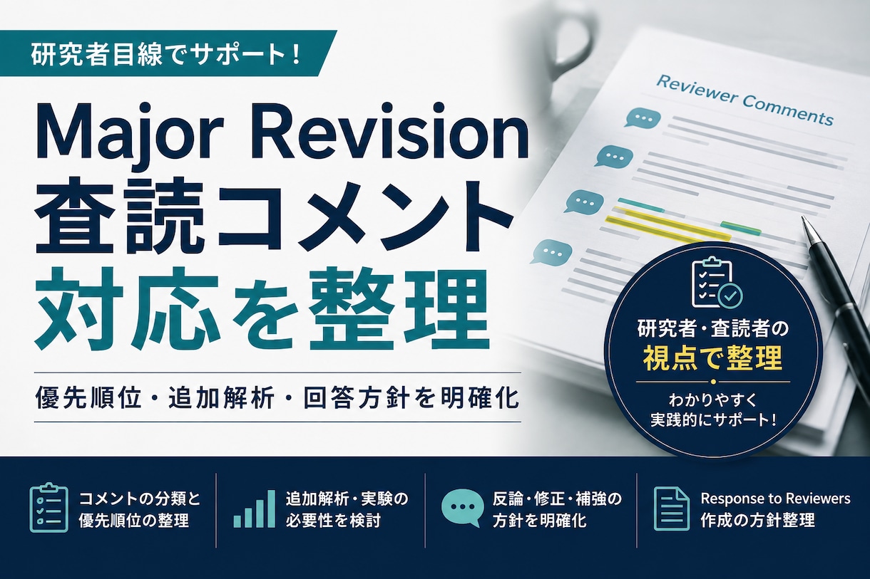 査読コメントと改稿方針を整理します 査読対応の優先順位と改善点を整理 イメージ1