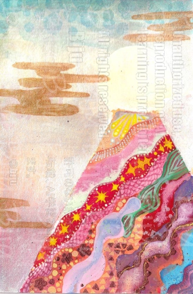 富士山の肉筆原画　お譲りします 依頼の前にお試ししたい…気軽に絵を楽しみたい方にオススメ！ イメージ2