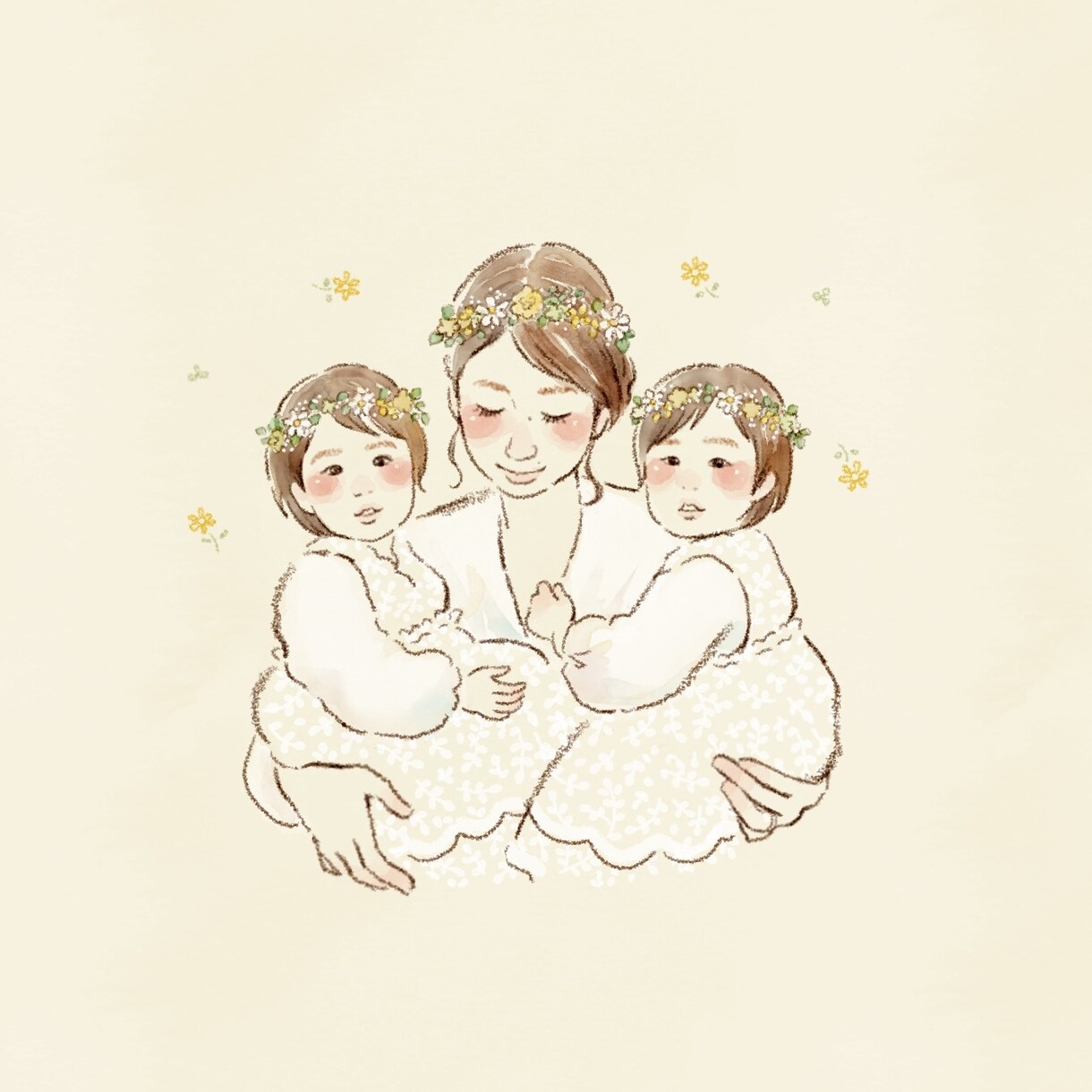 優しい水彩タッチの似顔絵描きます 色鉛筆と水彩風の優しいタッチでおしゃれな似顔絵を描きます◎ イメージ4