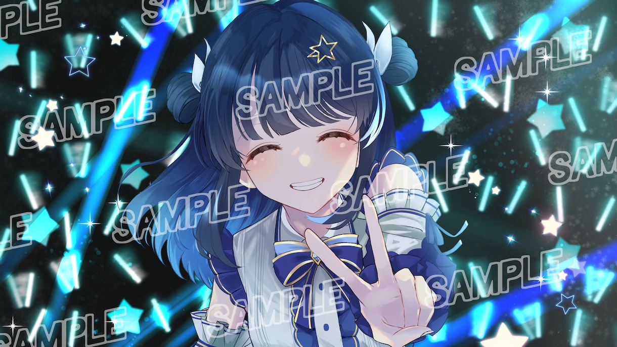 キラキラで美しいキャラクターイラストを描きます 一枚絵を必要としている方｜配信サムネイル、歌ってみた、グッズ イメージ7