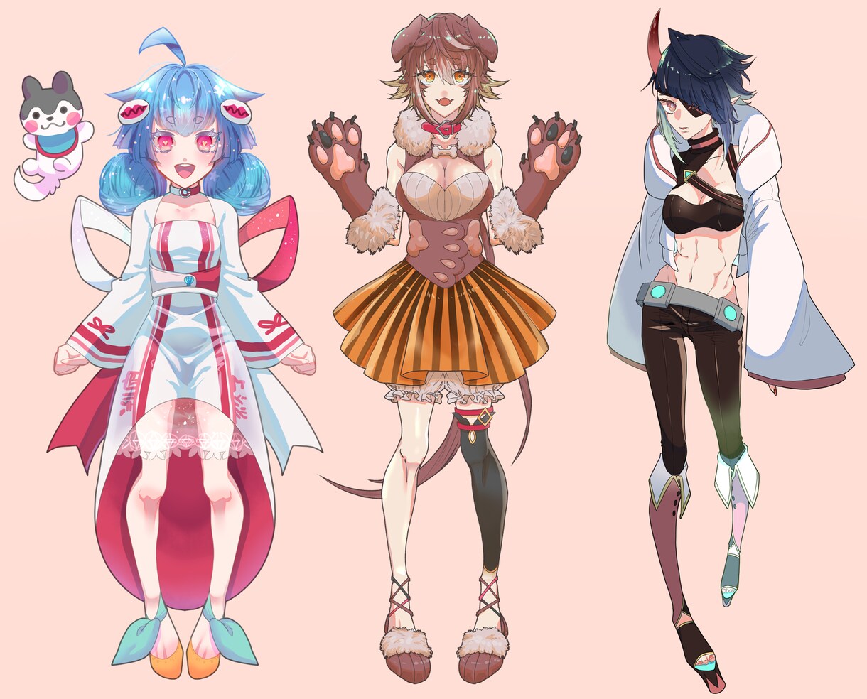 Vtuver等キャラクターデザイン制作いたします TRPG/ゲーム立ち絵/Vtuver等デザイン致します イメージ5