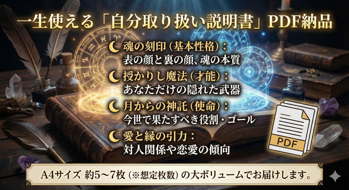 月詠の予言書：あなたの運命と使命を紐解くます 静かな夜に開かれる、あなただけの運命の書。 イメージ3