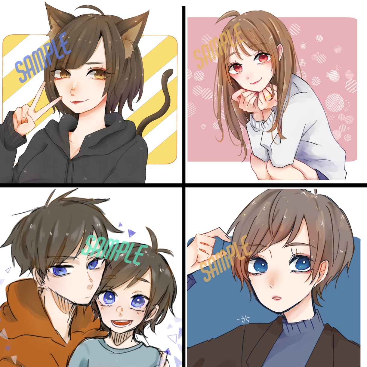 納期最短3日★イラスト描きます 若い男女を描くのが得意です！可愛い絵柄になります！ イメージ4