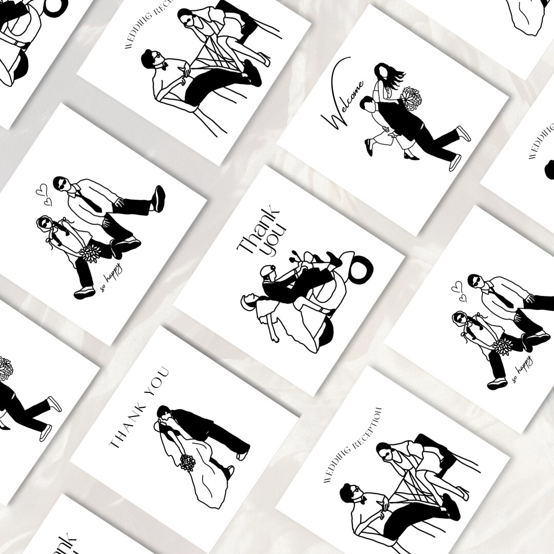 どの雰囲気にも合う、モノクロイラスト描きます 結婚式やSNS、アイコンなど様々な用途にご利用いただけます。 イメージ1