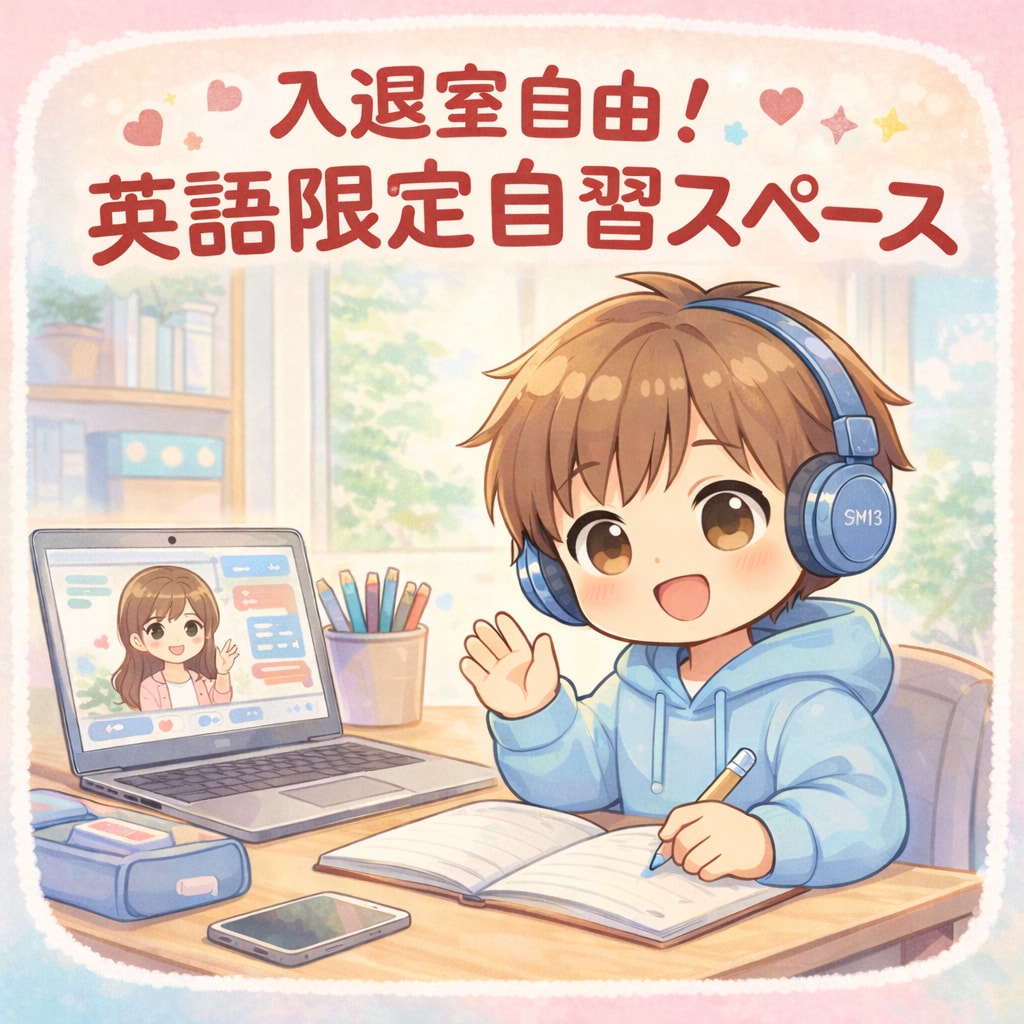 英語学習の自習室を開きます 入退室自由|英語限定 自習スペース|チャット質問OK イメージ1