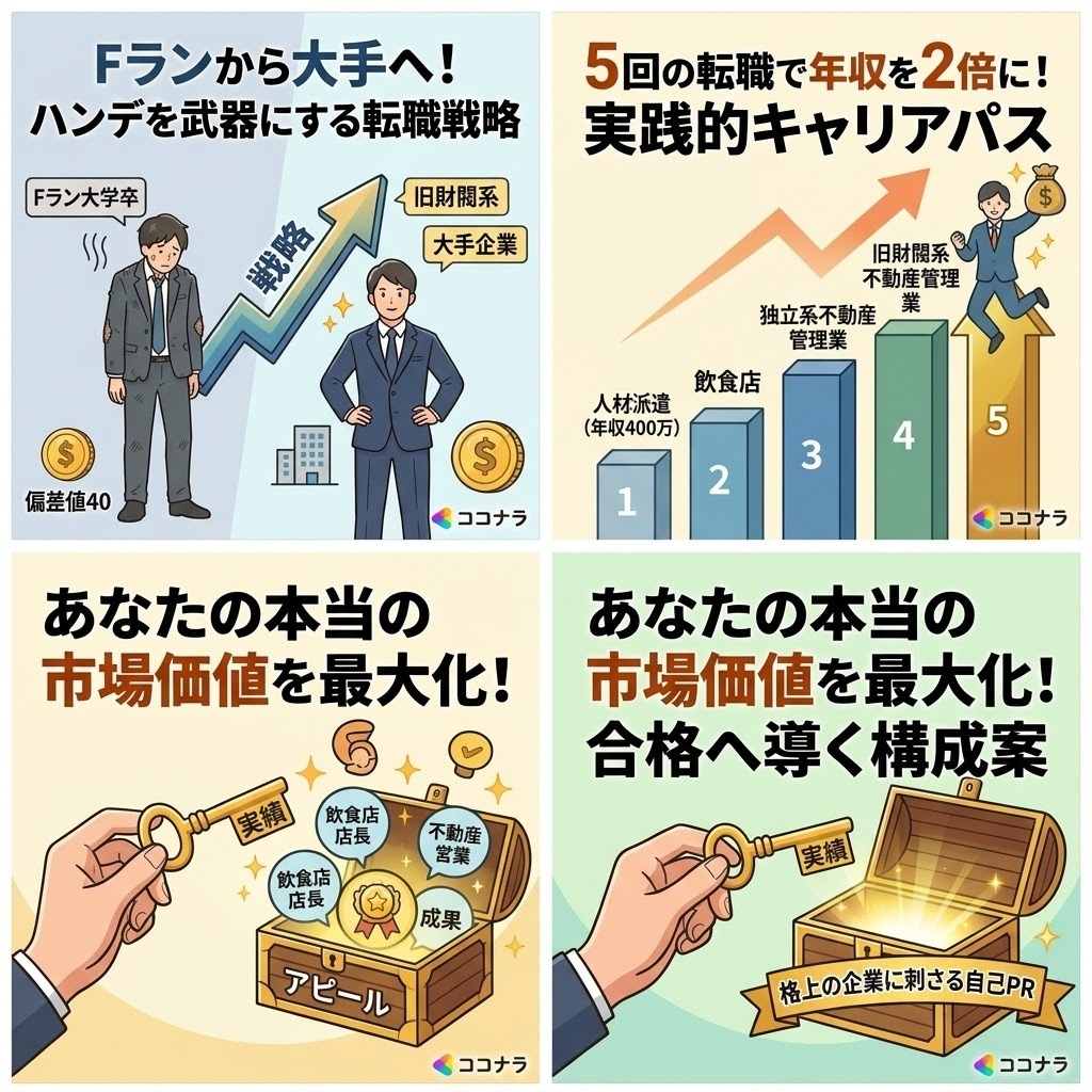 キャリアアップ転職を支援します 学歴ハンデを跳ね返す！年収400万→850万を叶えた転職戦略 イメージ1