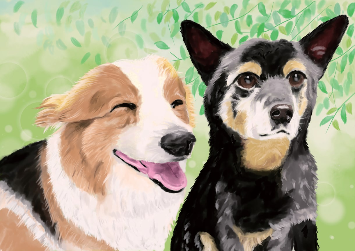 ペットの似顔絵、リアルに華やかに描きます 修正回数無制限★データ贈呈★文字入れ無料！ イメージ2