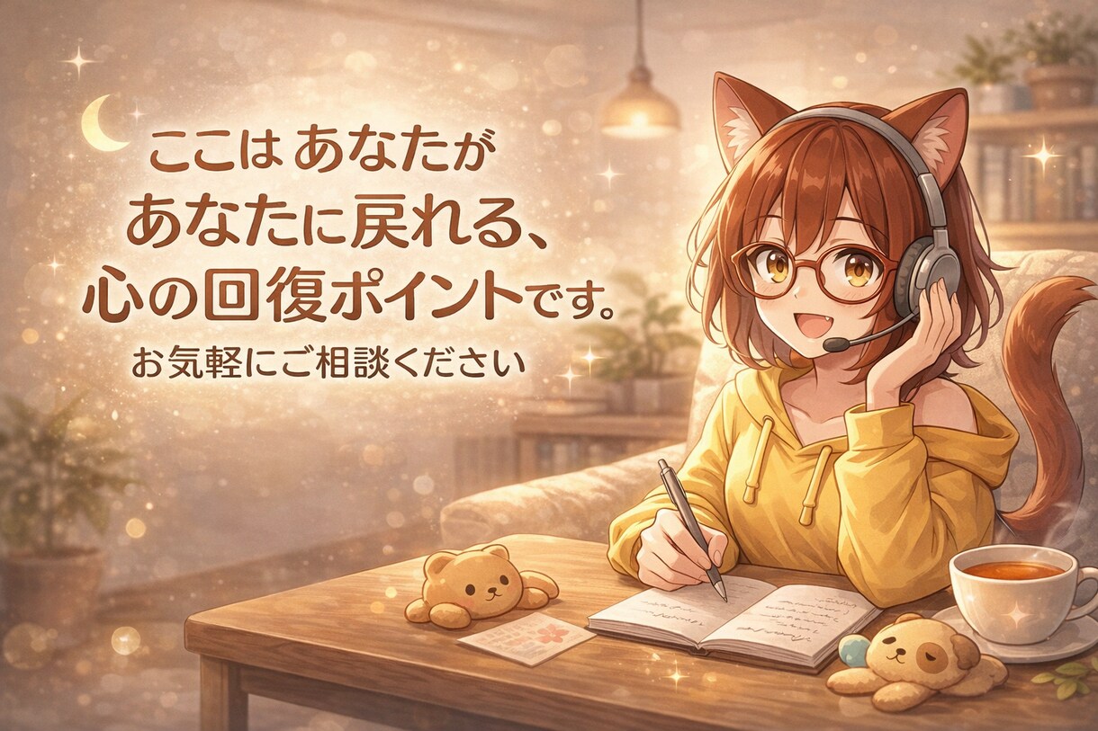 安心の時間と、やさしい元気をお届けします 大丈夫。ここはあなたがあなたに戻れる、心の回復ポイントです。 イメージ1