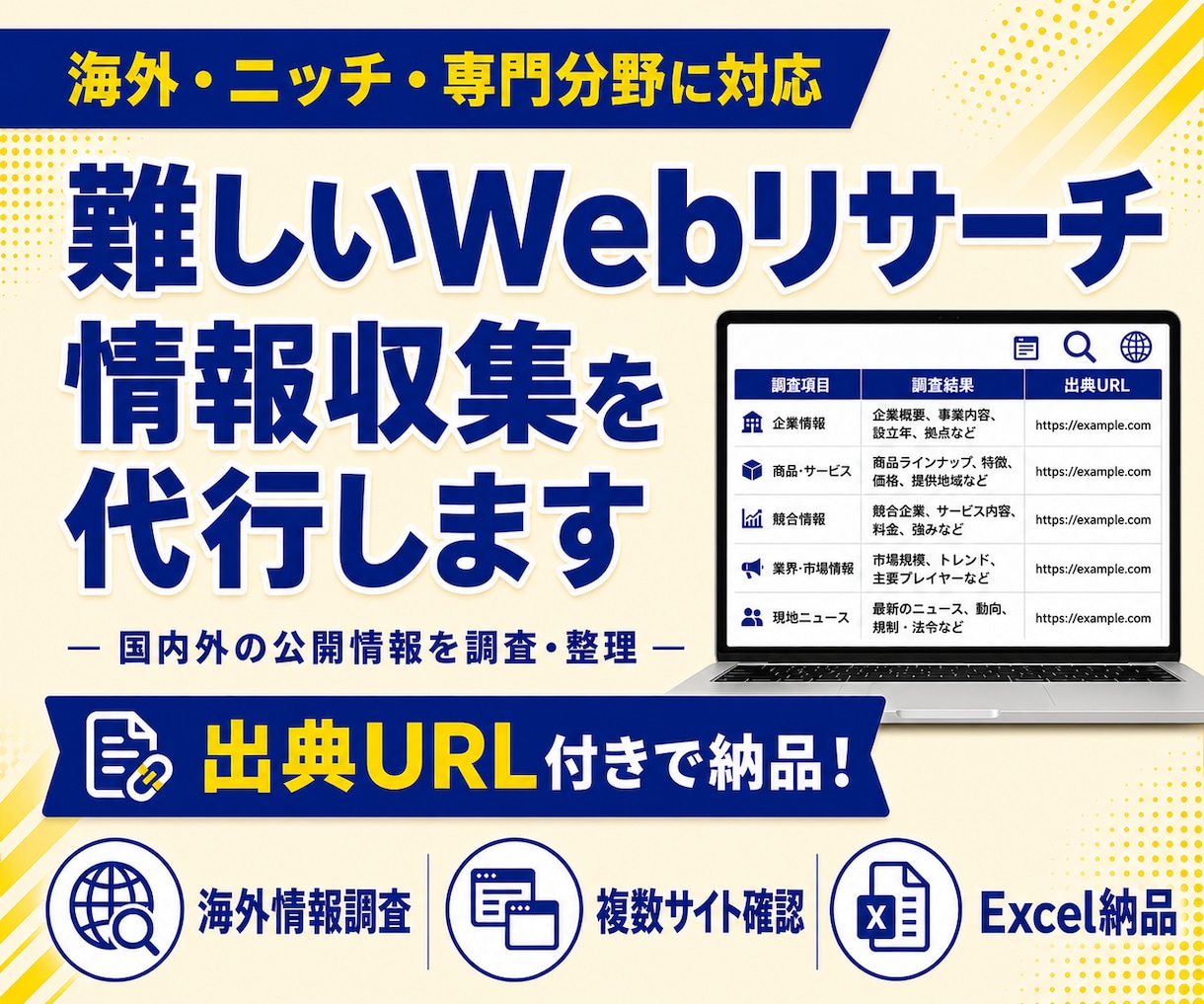 難しいWebリサーチ・情報収集を代行します 海外・ニッチな分野の情報を調査し納品! イメージ1