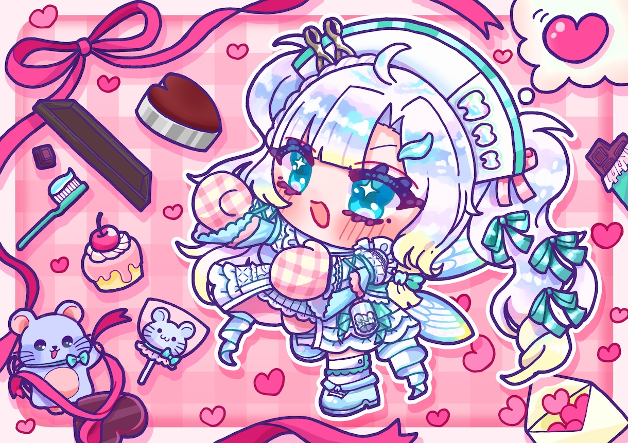 7月着手/愛を込めてかわいいイラスト描きます 配信活動やアイコンなどなどお手伝いさせてください♡ イメージ1