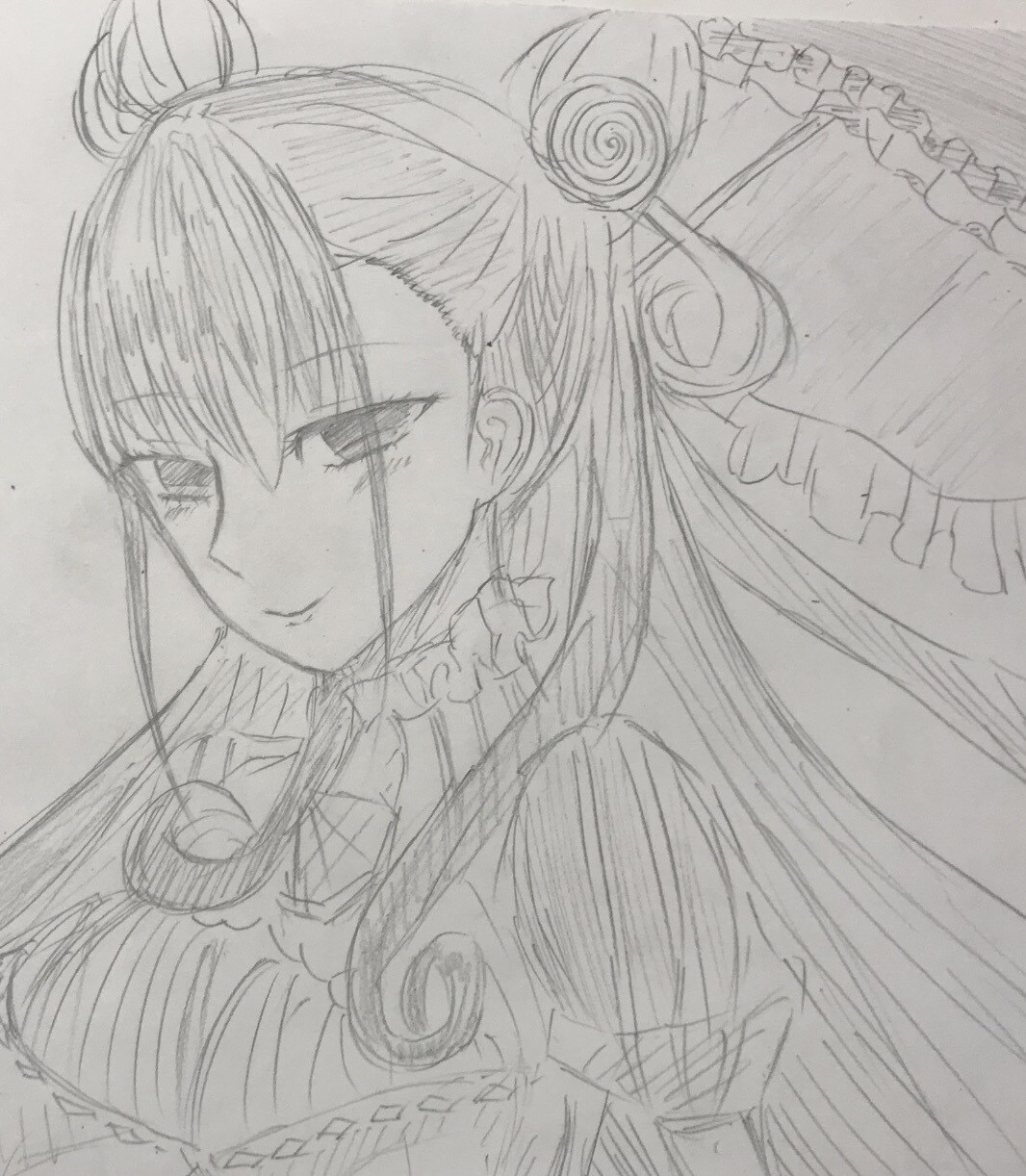 女の子オリジナルキャラをアナログで描きます 鉛筆のみで描きます。肩あたりまで イメージ2