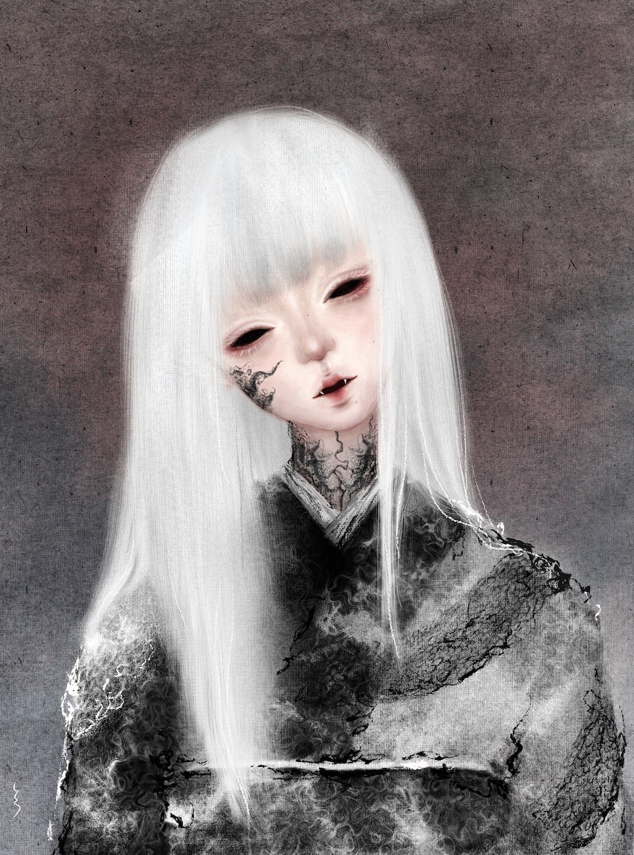 和風なダークファンタジーイラストを作成します タトゥーデザインなどもできます。 イメージ1