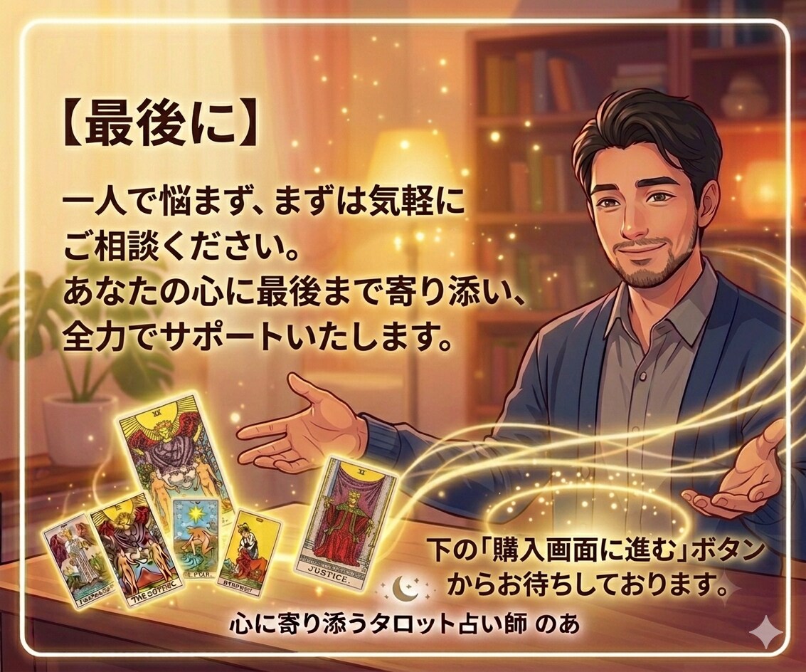 タロット×男性心理で愛され感を取り戻す鑑定をします 不安なあなたへ。タロット×男性心理で彼から愛される未来へ導く イメージ10