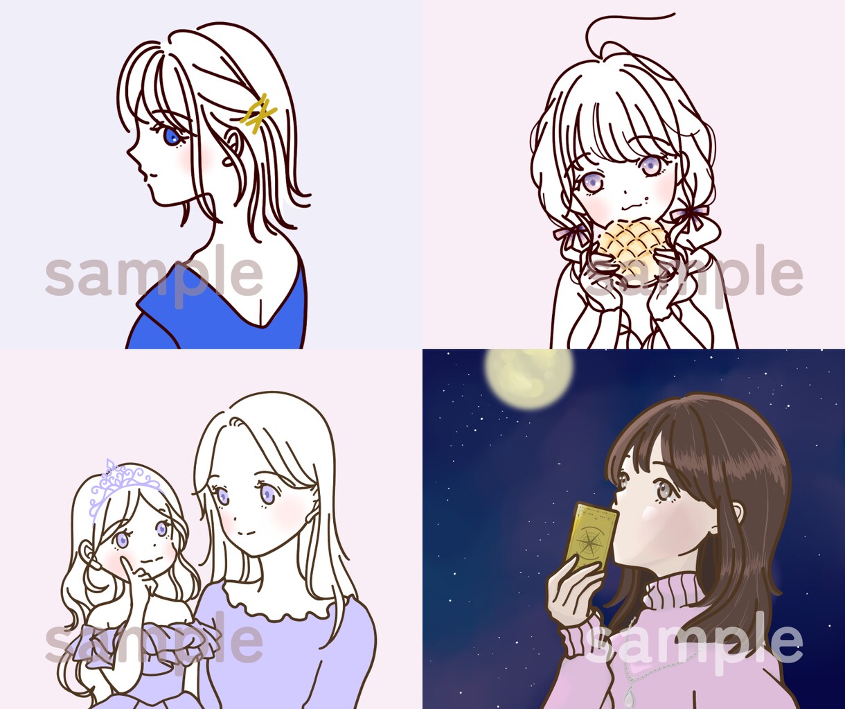 おしゃれなSNSアイコンイラスト描きます SNS/手書き/商用OK/アイコン/ブログ/挿絵 イメージ8