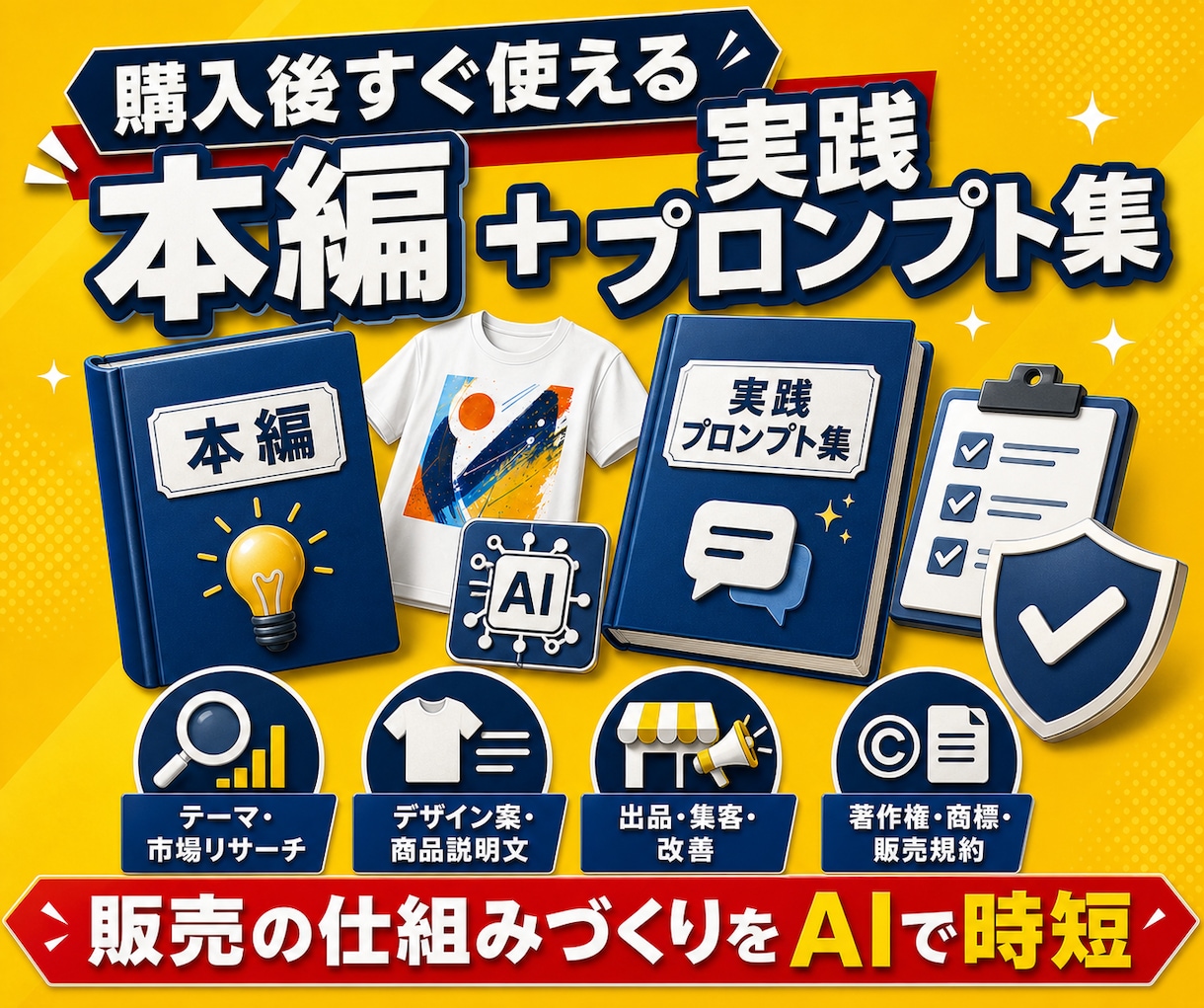 Tシャツ販売で"収益化"を教えます AIで企画・デザイン・出品・改善を進める実践教材 イメージ5