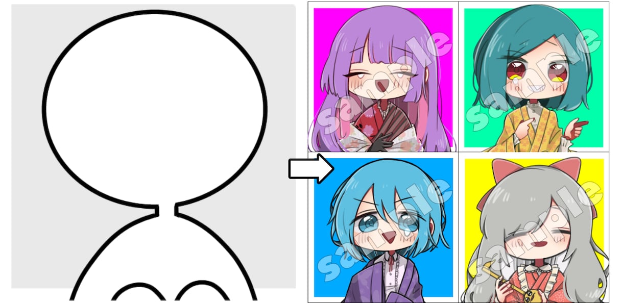 アイコン制作します あなたのイメージを可愛くデフォルメ化☆ イメージ2