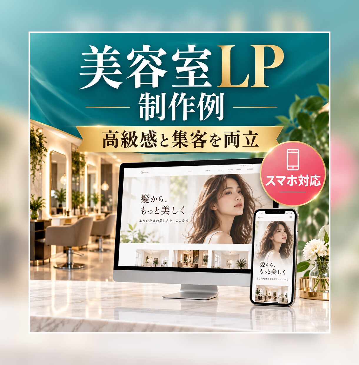 美容室・サロン専門の集客LPを制作します 美容業界30年の経験を活かし女性客に伝わる構成をご提案 イメージ2