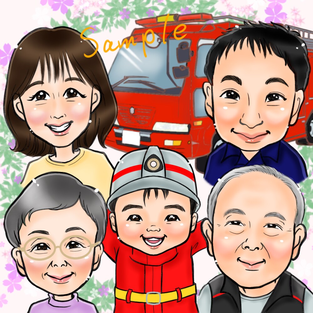 デジタルで可愛くてカッコいい似顔絵お描きします デジタルならでは！背景写真と似顔絵の合成もできちゃいます＾＾ イメージ3