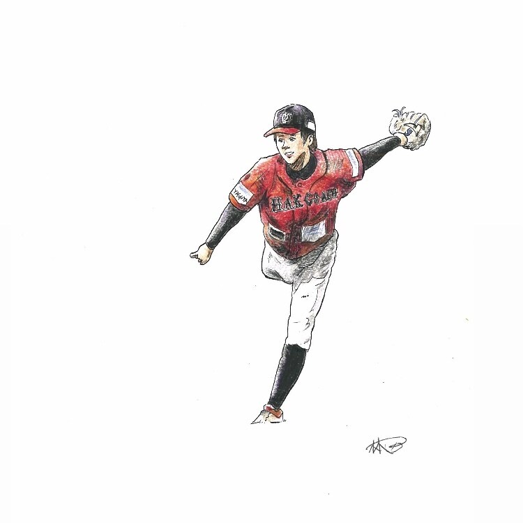 野球(スポーツ全般)のイラストや似顔絵を描きます 色鉛筆で描いた手書きのイラストなど イメージ4