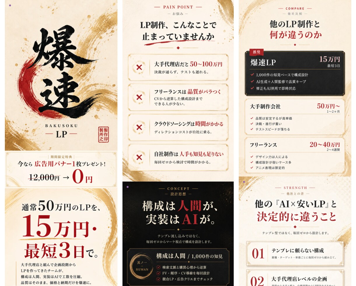 最高評価！元広告代理店責任者が作成致します ベテランのクリエイティブPMが、高品質なLPを制作します。 イメージ5