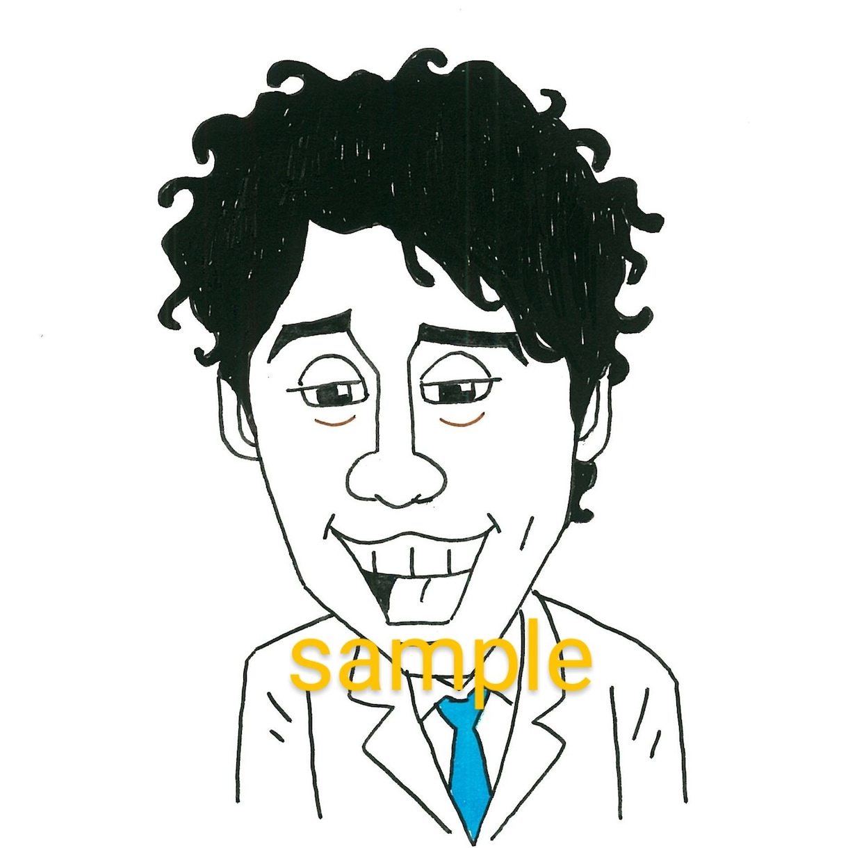 ＴＶチャンピオン優勝者がシンプル似顔絵を描きます アイコン/名刺 に最適！可愛くて面白い 線画タッチの似顔絵♪ イメージ1