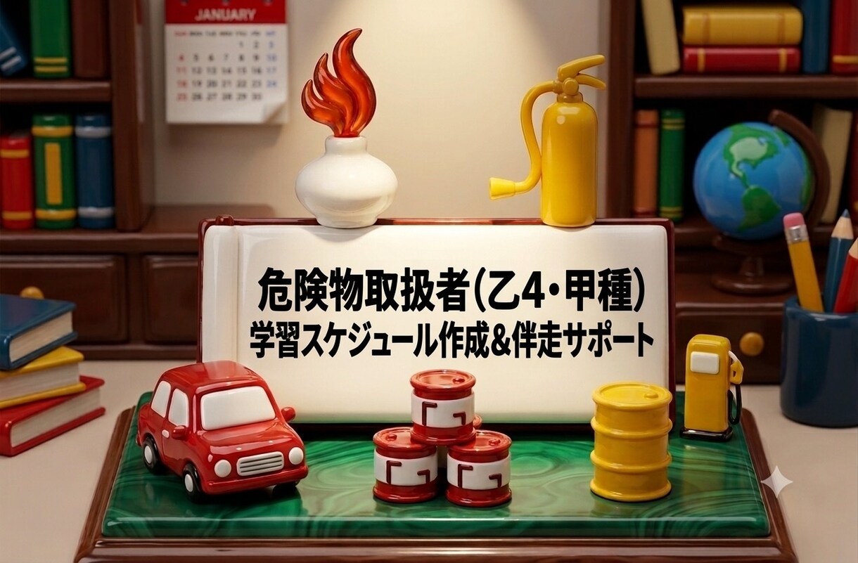 危険物取扱者の勉強を伴走サポートします 甲種合格者があなたに合わせた計画と進捗調整で勉強をサポート イメージ1