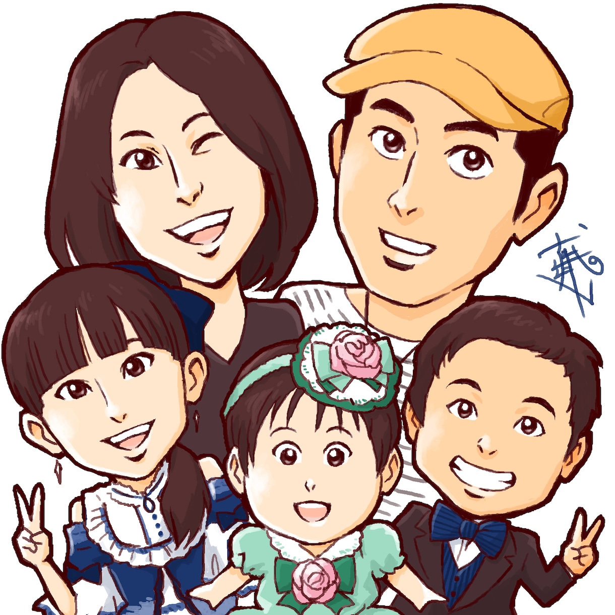 最短24時間以内納品！プロがかわいい似顔絵描きます 実績1420件！SNSや名刺にすぐ使えるかわいい似顔絵です！ イメージ3