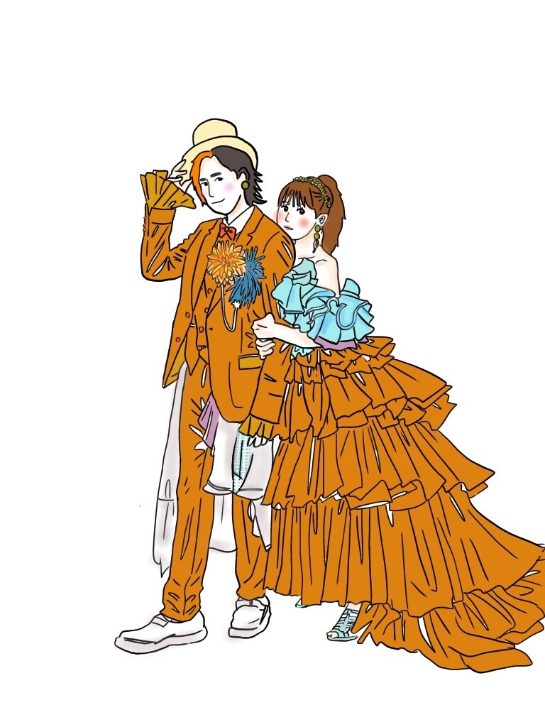 結婚式のアイテムに使えるイラストを描きます 写真を元にイラストを作成して画像でお届けします◎ イメージ5