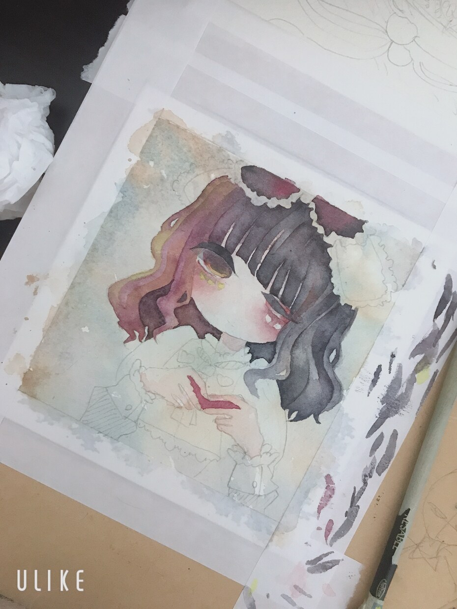 透明水彩であなたのお望みの絵を描きます 絵本のような仄暗くも可愛らしい画風です。 イメージ3