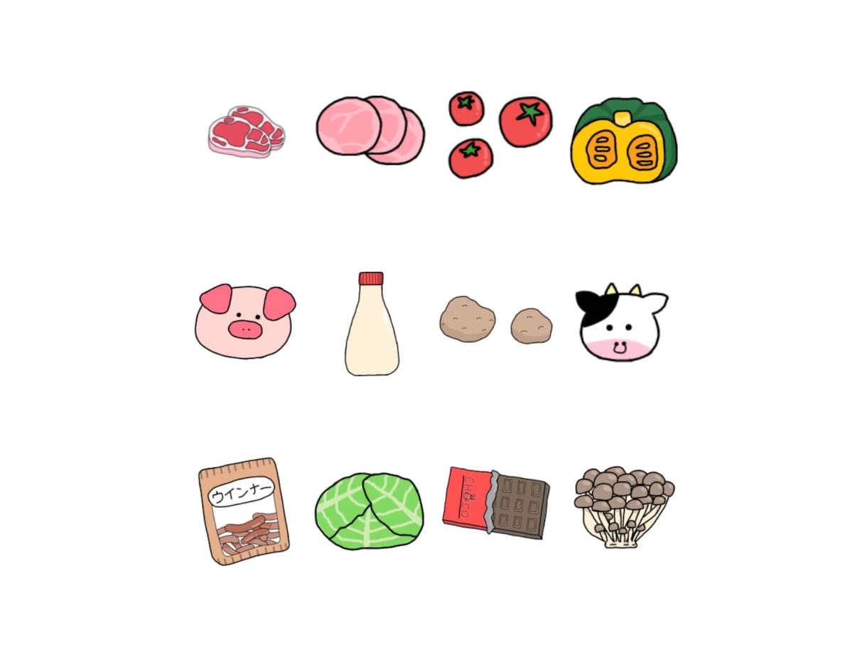 ポップな食べ物や動物のイラストを描きます 料理系オリジナルロゴが欲しい方へ イメージ1