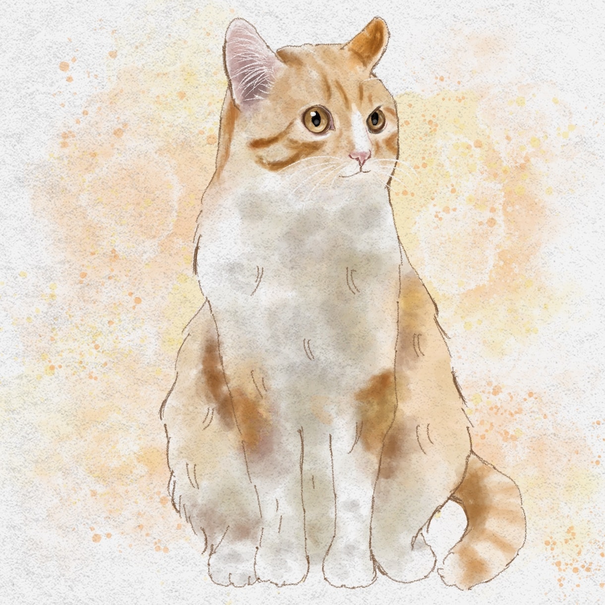 愛猫さんのイラストを描きます ちょっぴりリアルでおしゃれな雰囲気に仕上げます イメージ1