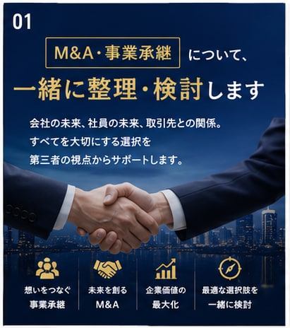 M&A・事業承継の壁打ちします 経営者の未来を一緒に整理します イメージ1