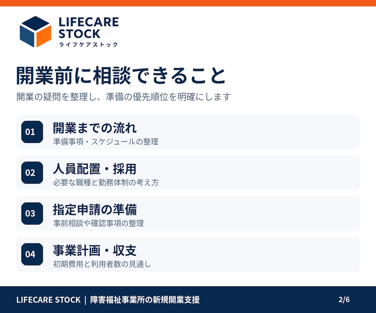 障害福祉事業所の新規開業をサポートします 開業準備・人員配置・指定申請の進め方を実務経験から支援します イメージ2