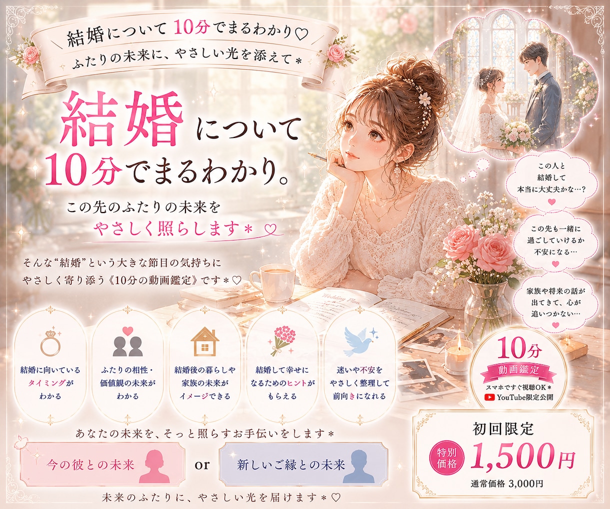 動画鑑定★相手の気持ちやふたりの今後を占います 簡単★ワンクリックで鑑定動画を即視聴 ♬*゜ イメージ1