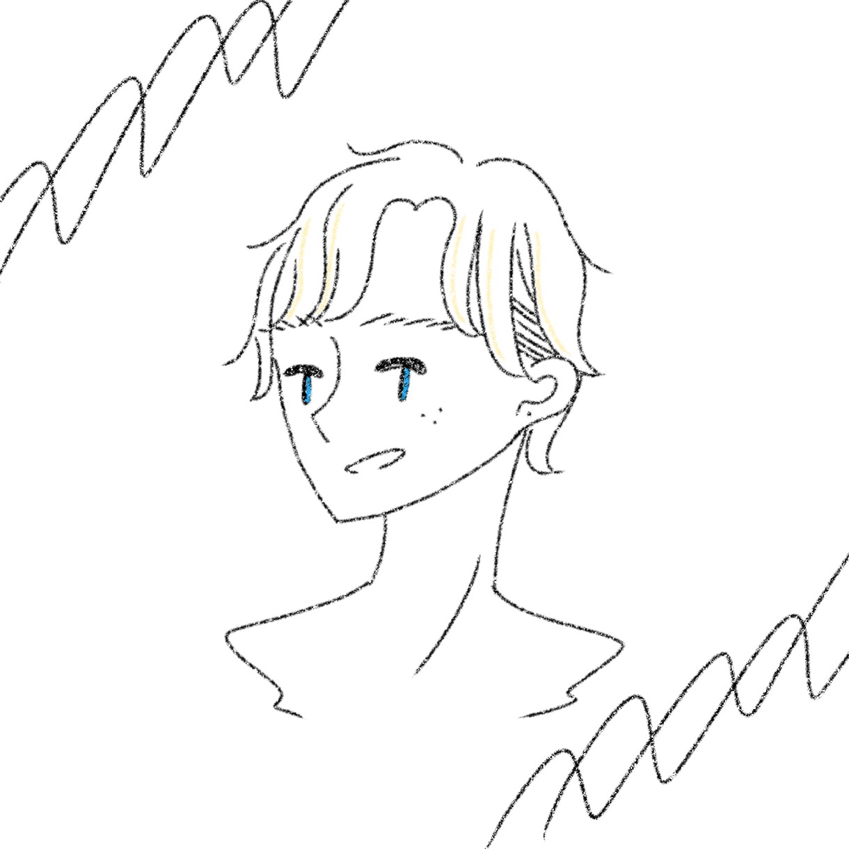 シンプルなゆるっとしたアイコンを描きます 白黒の中にぽっと色を覗かせたイラストです。 イメージ5